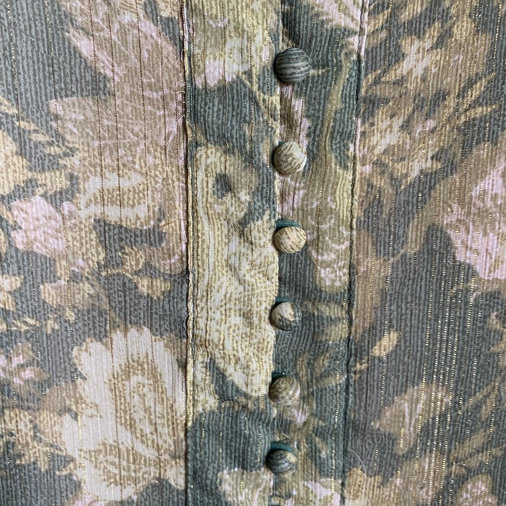Dress Forum Los Angeles Floral Maxi Dress Green/Multi Size L - Picture 10 of 12